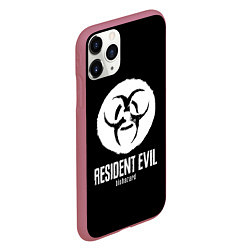 Чехол iPhone 11 Pro матовый Resident Evil umbrella corp logo, цвет: 3D-малиновый — фото 2