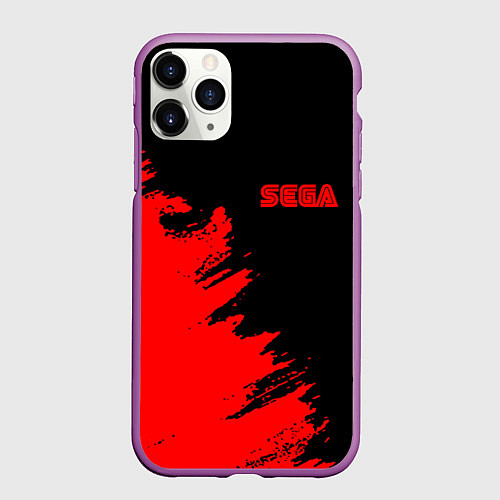 Чехол iPhone 11 Pro матовый SEGA краски красные / 3D-Фиолетовый – фото 1