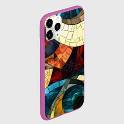 Чехол iPhone 11 Pro матовый Эффект мозаики, цвет: 3D-фиолетовый — фото 2