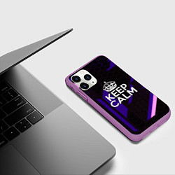 Чехол iPhone 11 Pro матовый Ceep Calm, цвет: 3D-фиолетовый — фото 2