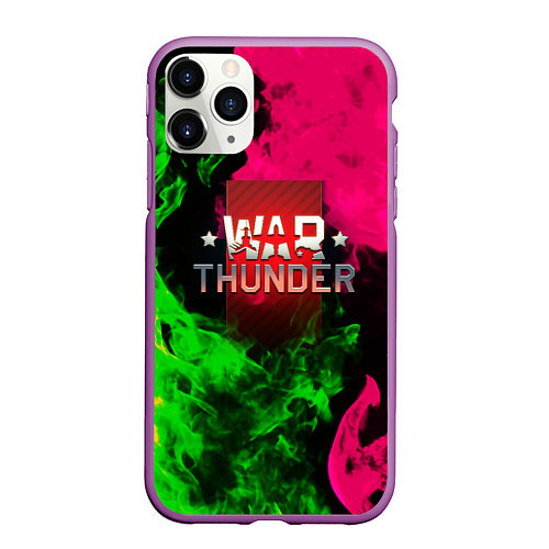 Чехол iPhone 11 Pro матовый Warthunder flame fight / 3D-Фиолетовый – фото 1