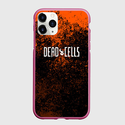 Чехол iPhone 11 Pro матовый Dead Cells брызги красок текстура / 3D-Малиновый – фото 1