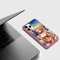 Чехол iPhone 11 Pro матовый Девушка - змея символ 2025, цвет: 3D-малиновый — фото 2