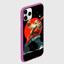 Чехол iPhone 11 Pro матовый Рокер Дед Мороз, цвет: 3D-фиолетовый — фото 2