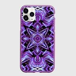 Чехол iPhone 11 Pro матовый Фиолетовый калейдоскопический узор, цвет: 3D-фиолетовый