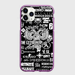 Чехол iPhone 11 Pro матовый Киберсорт Россия герб, цвет: 3D-фиолетовый