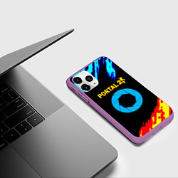 Чехол iPhone 11 Pro матовый Portal лёд и пламя, цвет: 3D-фиолетовый — фото 2