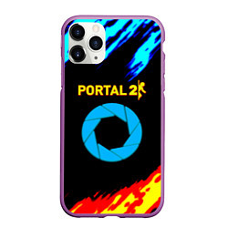 Чехол iPhone 11 Pro матовый Portal лёд и пламя, цвет: 3D-фиолетовый