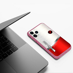 Чехол iPhone 11 Pro матовый BMW metal carbon steel, цвет: 3D-малиновый — фото 2