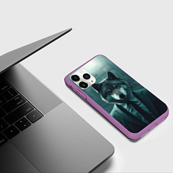 Чехол iPhone 11 Pro матовый Волк в пиджаке, цвет: 3D-фиолетовый — фото 2