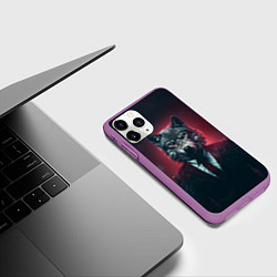 Чехол iPhone 11 Pro матовый Волк в пиджаке, цвет: 3D-фиолетовый — фото 2
