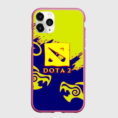Чехол iPhone 11 Pro матовый Dota dragon steel / 3D-Малиновый – фото 1