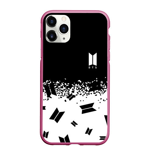 Чехол iPhone 11 Pro матовый Marshmello dj pattern краски / 3D-Малиновый – фото 1