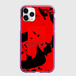Чехол iPhone 11 Pro матовый Dota краски иероглиф, цвет: 3D-фиолетовый