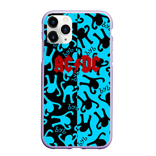 Чехол iPhone 11 Pro матовый ACDC mem party / 3D-Светло-сиреневый – фото 1