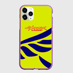 Чехол iPhone 11 Pro матовый Cyberpunk 2077 крылья, цвет: 3D-фиолетовый