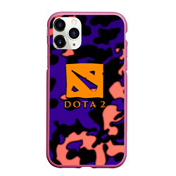 Чехол iPhone 11 Pro матовый DOTA 2 камуфляж, цвет: 3D-малиновый