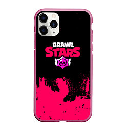 Чехол iPhone 11 Pro матовый Brawl stars розовые краски, цвет: 3D-малиновый