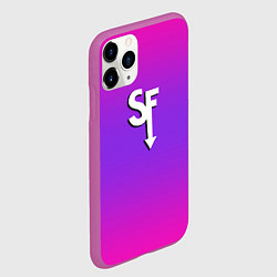 Чехол iPhone 11 Pro матовый Sally Face neon gradient, цвет: 3D-фиолетовый — фото 2