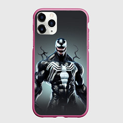Чехол iPhone 11 Pro матовый Симбиот - Веном, цвет: 3D-малиновый