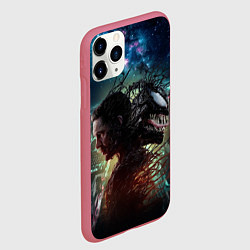 Чехол iPhone 11 Pro матовый Веном и Эдди, цвет: 3D-малиновый — фото 2
