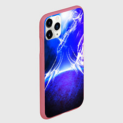 Чехол iPhone 11 Pro матовый Неоновый шторм текстура, цвет: 3D-малиновый — фото 2