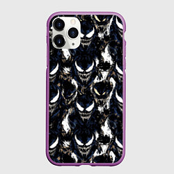 Чехол iPhone 11 Pro матовый Паттерн - Веном, цвет: 3D-фиолетовый