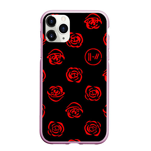 Чехол iPhone 11 Pro матовый Twenty one pilots rose pattern / 3D-Розовый – фото 1