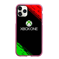 Чехол iPhone 11 Pro матовый Xbox краски текстура лого