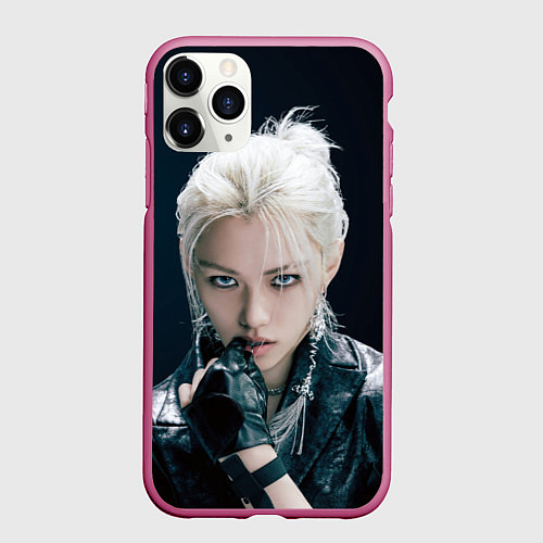 Чехол iPhone 11 Pro матовый Stray Kids Felix Giant concept / 3D-Малиновый – фото 1