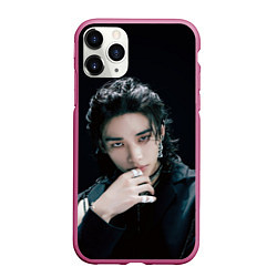 Чехол iPhone 11 Pro матовый Stray Kids Hyunjin Giant concept, цвет: 3D-малиновый