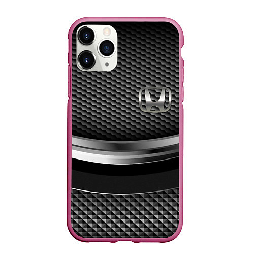 Чехол iPhone 11 Pro матовый Honda metalic / 3D-Малиновый – фото 1