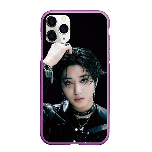 Чехол iPhone 11 Pro матовый Stray Kids Han Giant concept / 3D-Фиолетовый – фото 1