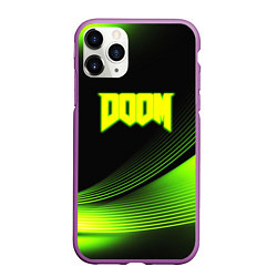 Чехол iPhone 11 Pro матовый Doom абстракция кислотная