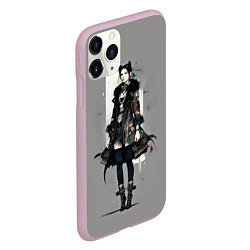 Чехол iPhone 11 Pro матовый Girl cat fashionista - ai art fantasy, цвет: 3D-розовый — фото 2