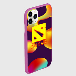 Чехол iPhone 11 Pro матовый Dota 2 неоновая абстракция, цвет: 3D-фиолетовый — фото 2