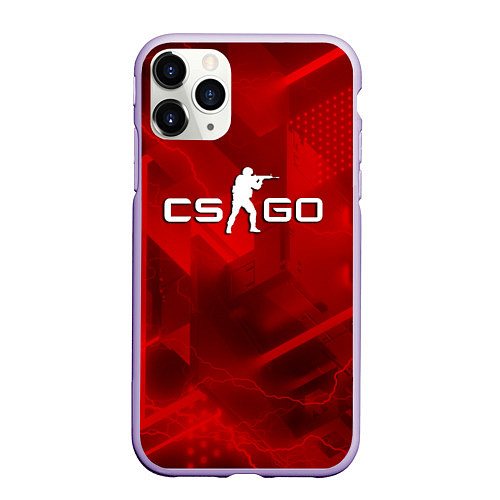 Чехол iPhone 11 Pro матовый CSGO абстракция / 3D-Светло-сиреневый – фото 1