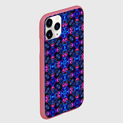 Чехол iPhone 11 Pro матовый Калейдоскопический узор синего и розового цвета, цвет: 3D-малиновый — фото 2