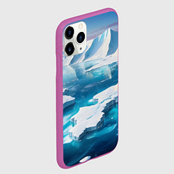 Чехол iPhone 11 Pro матовый Арктика льдины, цвет: 3D-фиолетовый — фото 2