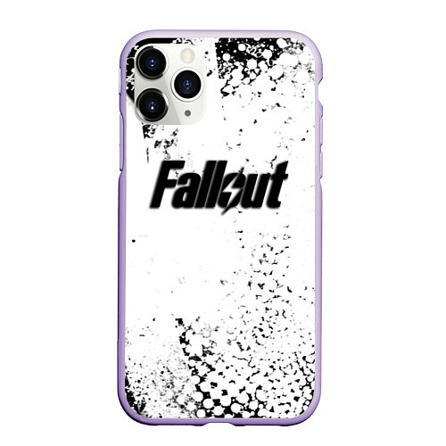 Чехол iPhone 11 Pro матовый Fallout game краски / 3D-Светло-сиреневый – фото 1