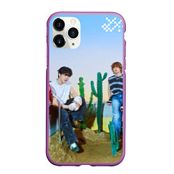 Чехол iPhone 11 Pro матовый ATE Stray Kids Bang Chan I N Lee Know Changbin, цвет: 3D-фиолетовый