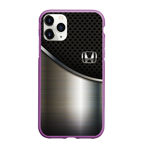 Чехол iPhone 11 Pro матовый Honda metal car / 3D-Фиолетовый – фото 1