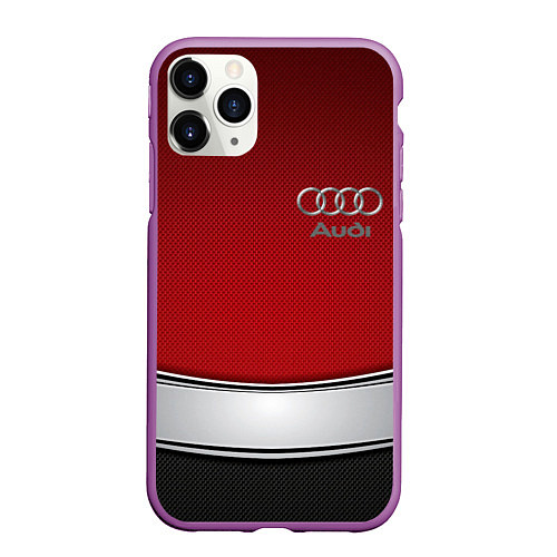 Чехол iPhone 11 Pro матовый Audi metal car steel / 3D-Фиолетовый – фото 1