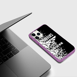 Чехол iPhone 11 Pro матовый The Last of Us брызги красок черно белый, цвет: 3D-фиолетовый — фото 2
