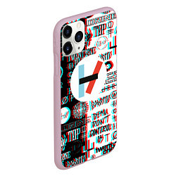 Чехол iPhone 11 Pro матовый Twenty one pilots glitch pattern, цвет: 3D-розовый — фото 2