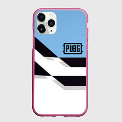 Чехол iPhone 11 Pro матовый PUBG geometry steel, цвет: 3D-малиновый