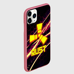 Чехол iPhone 11 Pro матовый RUST game hexagon, цвет: 3D-малиновый — фото 2