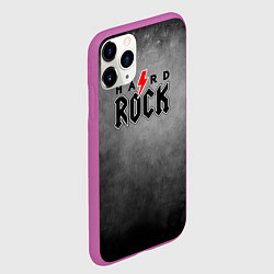 Чехол iPhone 11 Pro матовый Hard rock on dark grey, цвет: 3D-фиолетовый — фото 2