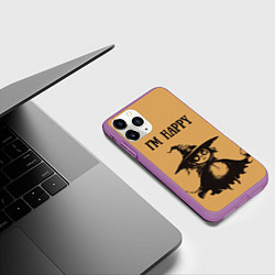 Чехол iPhone 11 Pro матовый Хэллоуин ведьма im happy, цвет: 3D-фиолетовый — фото 2
