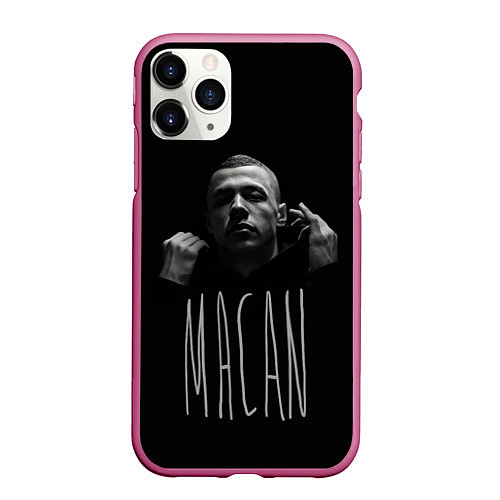 Чехол iPhone 11 Pro матовый Rap - Macan / 3D-Малиновый – фото 1